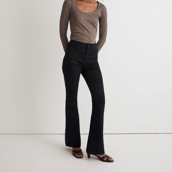 Madewell Skinny Flare Jeans in Black Frost Wash Size 29‎ - Picture 1 of 10